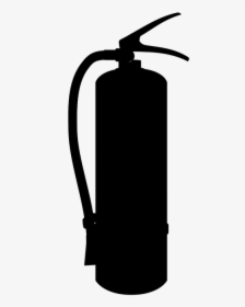 Silueta, Extintor, Fuego, Lucha Contra El Fuego - Clipart Fire Extinguisher Black, HD Png Download, Transparent PNG