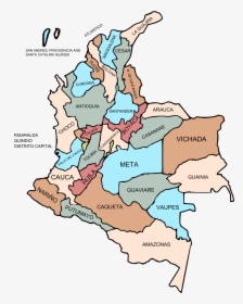 350px-departments Of Colombia Svg - Colombia Map Departments, HD Png Download, Transparent PNG