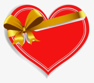 Heart Png Gold Ribbon Transparent Background Image - Gold Love Symbol Png, Png Download, Transparent PNG