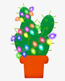 Cactus De Navidad, Luces De Navidad, Cactus, Rojo - Christmas Cactus Clipart, HD Png Download, Transparent PNG