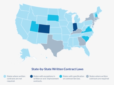 State By State Written Contract Laws Map - John F. Kennedy Library, HD Png Download, Transparent PNG