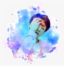 Bts Bangtanboys Btsjungkook Jungkook Kpop Sticker - Blue Splash Paint Png, Transparent Png, Transparent PNG