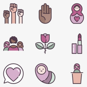 Linear Womens Day Elements - Girl Icon Png Pink, Transparent Png, Transparent PNG