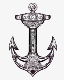 Transparent White Anchor Png - Drawing Barnacles On Anchor, Png Download, Transparent PNG
