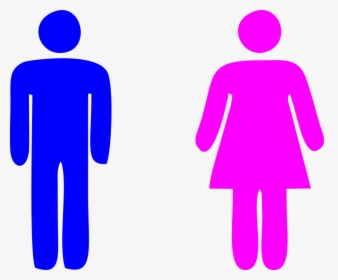 Blue Man Pink Woman Icon Photo - Toilets This Way Sign, HD Png Download, Transparent PNG