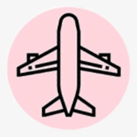Travel Flight Fly Holidays Pink Black Birthday Art - Airplane Line Icon, HD Png Download, Transparent PNG