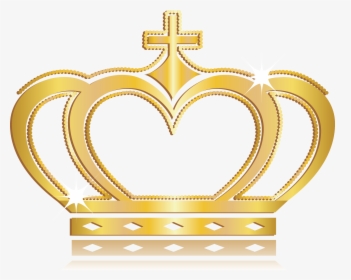 Transparent Corona Reina Png - Gold Crown With Cross, Png Download, Transparent PNG
