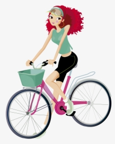 Clip Art Bicicleta Desenho Retro Png - Fashion Girl Vector, Transparent Png, Transparent PNG