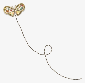 Butterfly And Trail Clip Art , Png Download - Scrapbook Png, Transparent Png, Transparent PNG