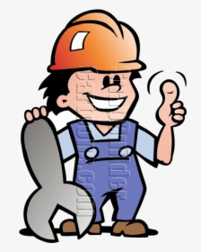 Mechanic Man With Wrench & Hard Hat - Man With Hammer Png, Transparent Png, Transparent PNG