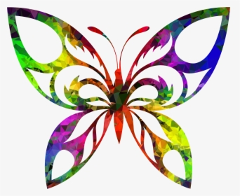 Tribal Sun Drawing - Butterfly And Flower Silhouette, HD Png Download, Transparent PNG