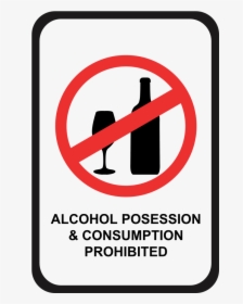 Alcohol Possession And Consumption Prohibited - Food Or Drinks Allowed Sign, HD Png Download, Transparent PNG