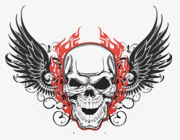 Tattoo Art Skull Flying Human Symbolism Skulls Clipart - Skull Wing Tattoo Design, HD Png Download, Transparent PNG