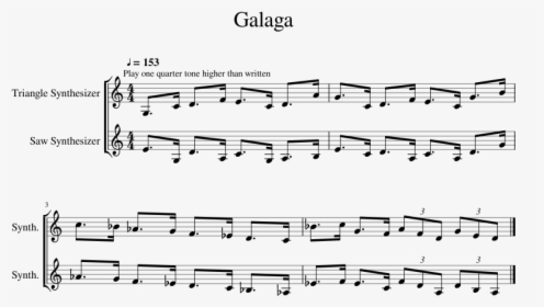 Galaga Theme Piano Sheet Music, HD Png Download, Transparent PNG