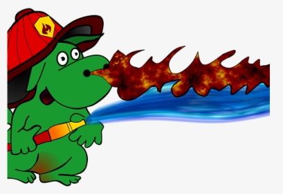 Blue Dragon Clipart Fierce Dragon - Cartoon Fire Fighting Dragon, HD Png Download, Transparent PNG