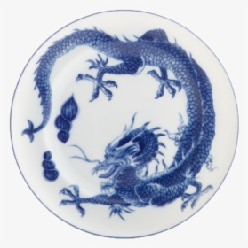 Blue Dragon Bread & Butter Plate - Chinese Dragon Blue And White, HD Png Download, Transparent PNG