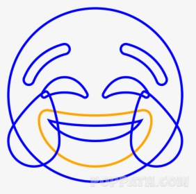 Draw A Large Inverted Semi Circle For The Mouth - Laughing Emoji Coloring Page, HD Png Download, Transparent PNG