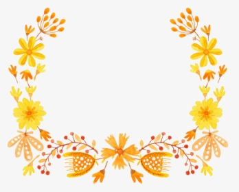 Yellow Flower Semicircle Clip Art - Yellow Floral Border Design, HD Png Download, Transparent PNG
