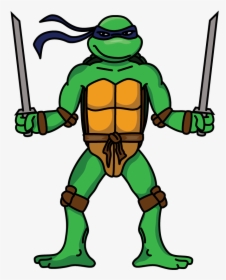 How To Draw Leonardo, Teenage Mutant Ninja Turtles, - Leonardo Ninja Turtle Drawing, HD Png Download, Transparent PNG