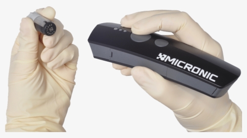 The Micronic Handheld Wireless Mini Being Used To Scan - Micronic Barcode Scanner, HD Png Download, Transparent PNG