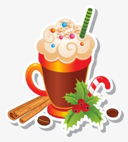 Eggnog Candy Cane Christmas Clip Art Cold - Eggnog Art Christmas, HD Png Download, Transparent PNG