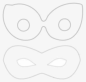 Superhero Mask Template - Line Art, HD Png Download, Transparent PNG