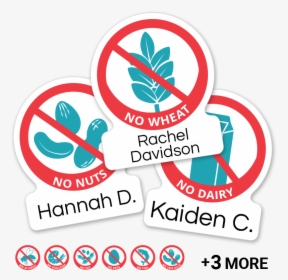 Allergy Labels With Icons For Peanuts, Nuts, Dairy - Allergy Labels, HD Png Download, Transparent PNG