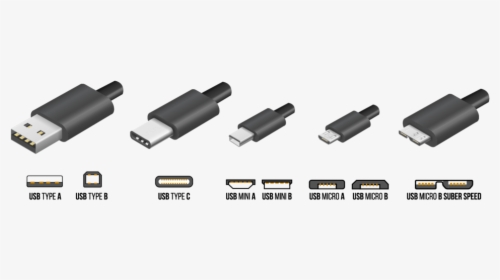 Usbtypes2x1024x334 - Usb Types, HD Png Download, Transparent PNG