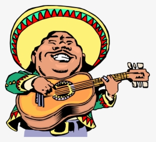 Vector Illustration Of Mexican Musician Plays Acoustic - Spanish Quote Feliz Cumpleaños, HD Png Download, Transparent PNG