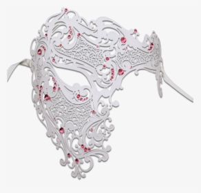 White Series Signature Phantom Of The Opera Half Face - White Masquerade Mask Png, Transparent Png, Transparent PNG