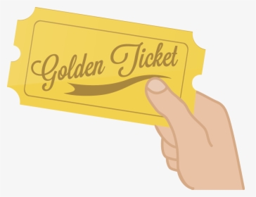 Golden Ticket Logo - Golden Ticket In Hand, HD Png Download, Transparent PNG