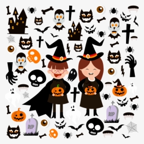 Halloween Clip Art - Background Halloween Decorations Clipart, HD Png Download, Transparent PNG