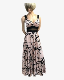 Maxi Dress With Black Lace Bracelets - Gown, HD Png Download, Transparent PNG