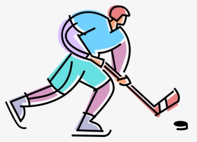 Vector Illustration Of Sport Of Ice Hockey Player Skates - Jogador De Hóquei No Gelo Png, Transparent Png, Transparent PNG