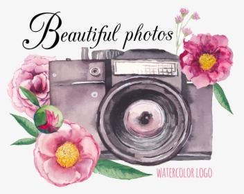 Vector Camera Flower Drawing Free Download Png Hd Clipart - Watercolor Clipart Camera Png, Transparent Png, Transparent PNG