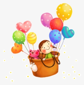 Computer Balloons Cartoon File Free Transparent Image - Flowers And Balloons Cartoons, HD Png Download, Transparent PNG
