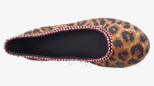 Leopard Pump With Beaded Border - Ballet Flat, HD Png Download, Transparent PNG