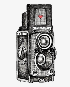 Drawing Of Retro Camera , Png Download - Drawing, Transparent Png, Transparent PNG