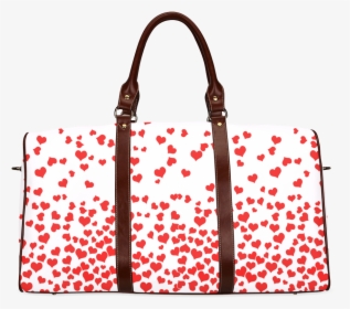 Red Falling Hearts On Pink Waterproof Travel Bag/small - Harry Potter Travel Bag, HD Png Download, Transparent PNG