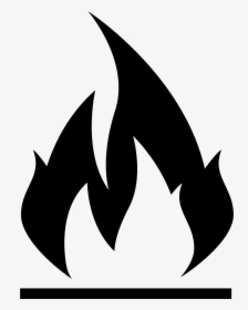 Burning Flames - Fire Symbol Black And White, HD Png Download, Transparent PNG