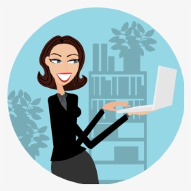 Women With Computer Cartoon , Png Download - Importance Of Digital Marketing Infographic, Transparent Png, Transparent PNG