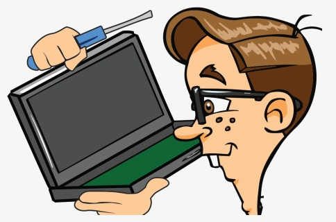 Laptop Repair Portland Clipart - Computer Technician Cartoon Png, Transparent Png, Transparent PNG