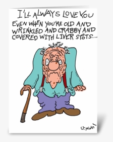 Old And Wrinkled Greeting Card - Cartoon, HD Png Download, Transparent PNG