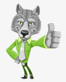 Wolf Vector Png Transparent Image - Cartoon Wolf Thumb, Png Download, Transparent PNG