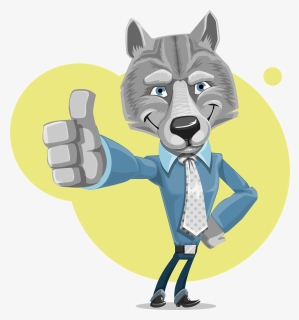Wolf, Corporate, Cute, Business, Thumbs-up, Company - Wolf Thumbs Up, HD Png Download, Transparent PNG