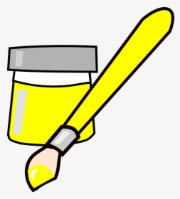 Yellow Paint Brush Clipart - Paint Brush Clip Art, HD Png Download, Transparent PNG