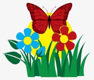 Butterfly In A Garden Clipart, HD Png Download, Transparent PNG