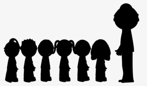 Students Walking In Line Png Cartoon - Students In Line Silhouette, Transparent Png, Transparent PNG