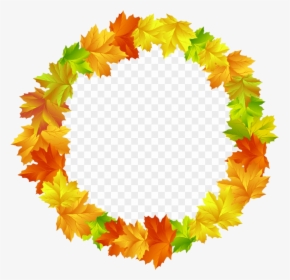 Fall Border Leaves Round Frame Clip Art Imageub Transparent - Autumn Leaves Circle Png, Png Download, Transparent PNG