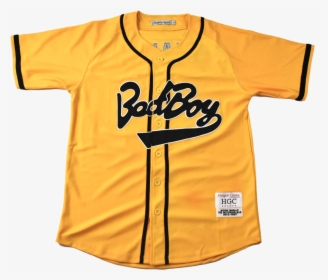 Bad Boy Biggie Smalls Yellow Button Down Baseball Jersey - Bad Boy Yellow Baseball Jersey, HD Png Download, Transparent PNG